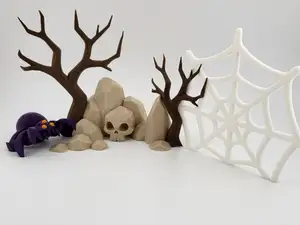 Spooky Spider Web Graveyard Diorama