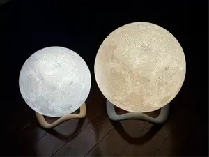 LARGE+BRIGHT Moon Lamp Modern Wavy Base