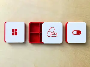 Sliding Lid Pill Box with Compartments / Parts Box