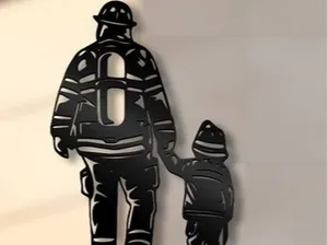 Fireman and child