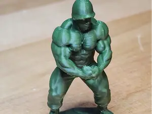 Green Army Man Soldier Jacked Posed Miniature USA