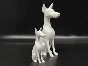 冥想的杜宾犬 动物雕塑装饰摆件