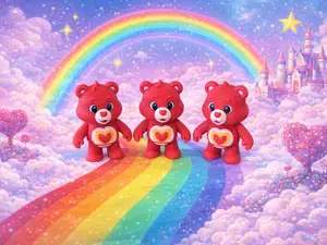 Carebear heart articulating bear
