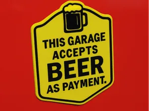 Beer As Payment ~ Funny Toolbox Magnet
