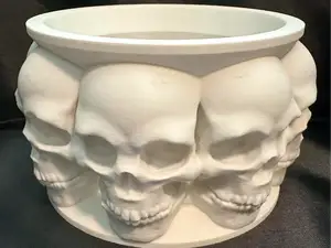 Gothic 360 Skull Planter Bowl Vessel - 150mm