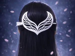 Celestial Moon Wings Hair Pin