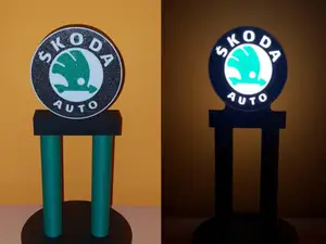 Old Skoda logo stand - lightbox