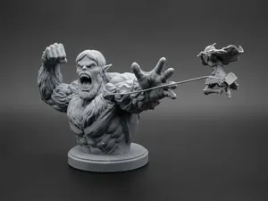 Levi vs Beast Titan Diorama