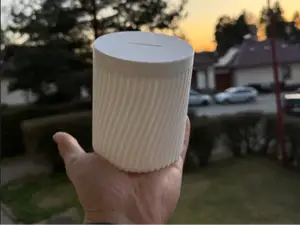 Stylish Ribbed Piggy Bank / Money box with Lid