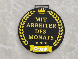 Mitarbeiter des Monats Medaille Name