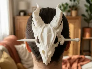 Dragon Skull Hair Accessory / Sword Hair Stick