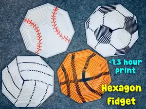 Soccer Futbol Basketball Baseball Hexagon Fidgets
