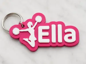 Ella's cheerleader name tag