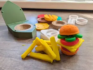 Play doh burger maker, press with casting moulds