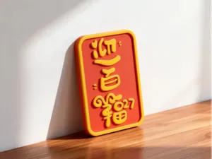2027羊年迎百福-羊年好运祝福摆件
