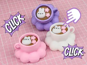 Bunny Latte/Hot-choc in cute cup fidget clicker