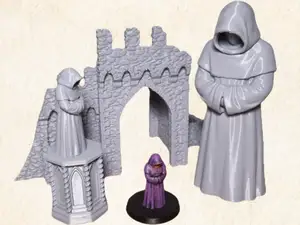 Hooded monk, mysterious stranger or a statue