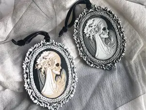 Gothic Skeletal Cameo Ornament