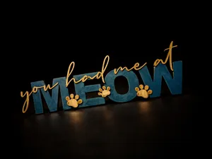 You Had Me At Meow – Multicolor Cat Sign