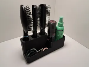 Haarbürstenhalter mit Aufbewahrung