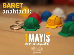 1 Mayıs Baret Figürlü Anahtarlık Tasarımı
