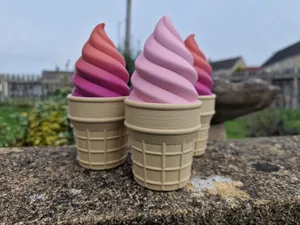 Swirly Ice Cream Cone Threaded Stash Container
