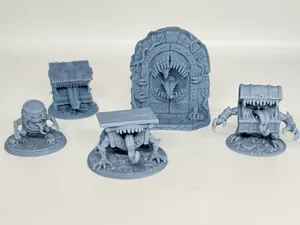 D&D Mimic Set - Table, Chest, Door, Barrel & Book