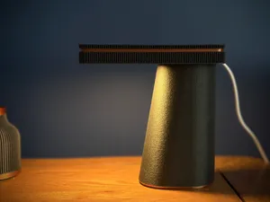 Minimalist Japandi Desk Lamp with copper accent