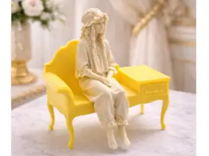 Victorian Seated Girl Figurine (Chair Pose)