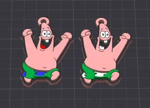 cartoon character-spongebobs best friend-patrick keychain / necklace charm (free for commercial use)