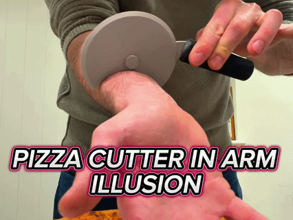 Pizza Cutter In Arm Illusion/Prank!
