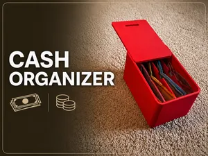4-Compartment Sliding Lid Cash Organizer/Bankbox