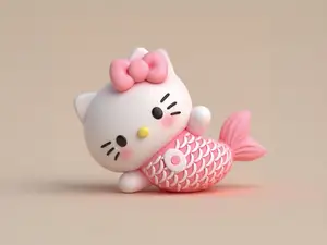 美人鱼HelloKitty-三丽鸥凯蒂猫-女孩涂色玩具手办