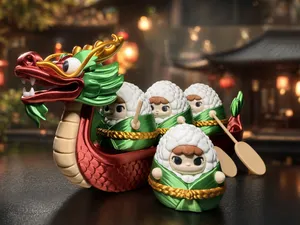 「磁吸生长，无限连接」——粽子精灵的分件龙舟，敢赛多长就打多长