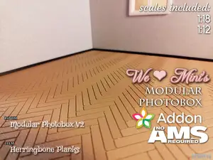Modular Photobox V2 Floors: Herringbone Planks