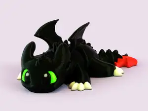 Tiny Articulated Dragon Toothless Night Fury Flexi