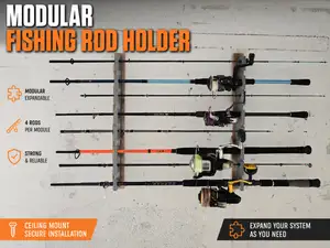 Modular Ceiling Fishing Rod Holder
