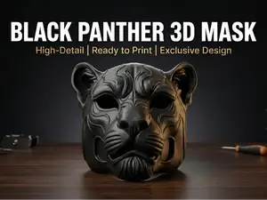 Realistic Panther Mask - Wearable 3D Art