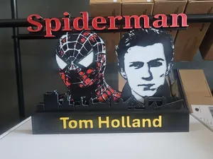 Tom Holland as Spiderman with skyline