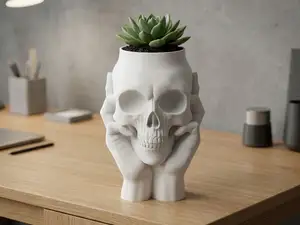 Gothic Skull Hand Planter & Pen Holder