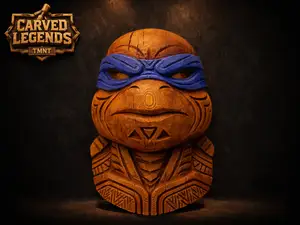 TMNT Leonardo Tiki Mask – Carved Legends Wall Art