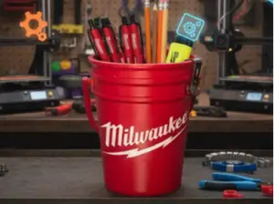 Mini Milwaukee Desk Bucket - Tool Brand Organizer