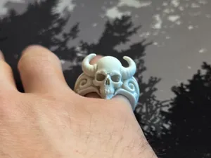 Horned Skull Warlord Ring