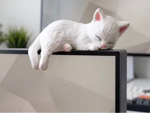Cozy Cat Monitor Buddy – Sleeping On the Ledge