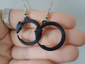 Dragon Fantasy Circle Earrings and Pendant