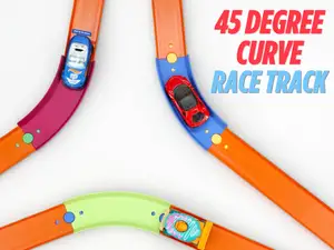 45 Degree Flat Curve Toy Car Track 1:64 Diecast