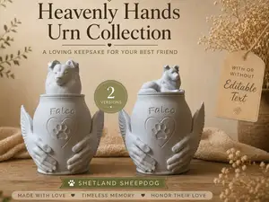 Shetland Sheepdog Heavenly Hands Urn Collection