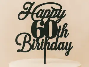 Happy 60th Birthday Cake Topper