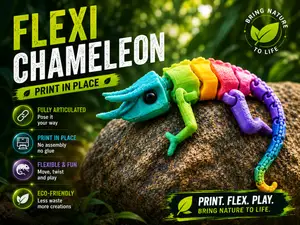 Flexi Chameleon | Print in Place – NO SUPPORT