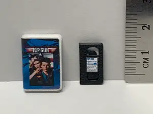 Miniature 1/12 Scale VHS Cassette Tape w/ Cover